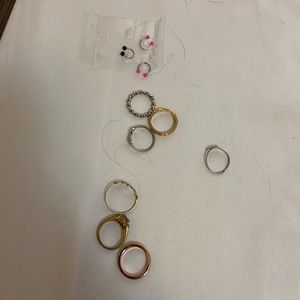 Septum piercing and rings